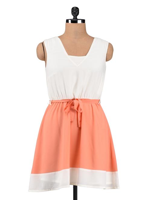 Color block georgette A-line dress - 1097200 - Very Small Image - 1