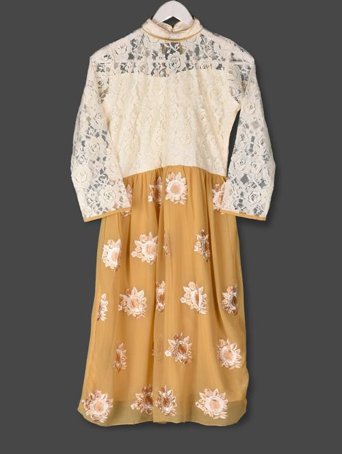 lace & georgette embroidered kurti - 1098036 - Very Small Image - 1