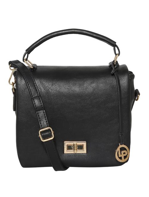 black leatherette satchel - 10980505 - Very Small Image - 1
