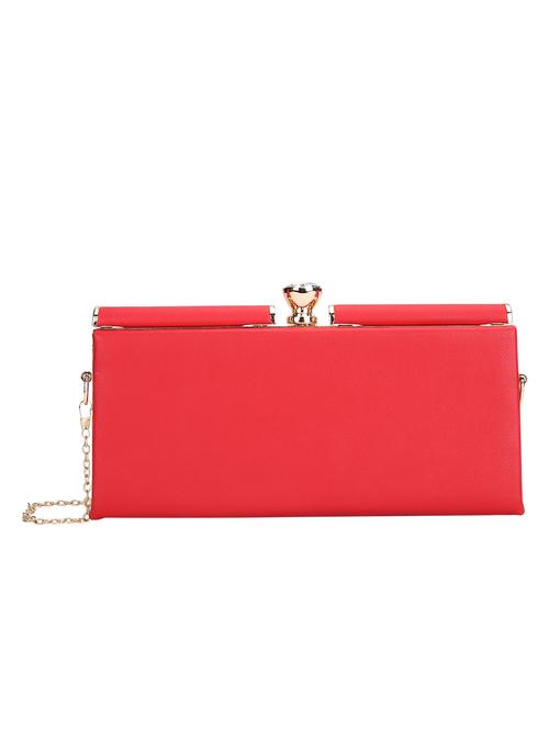red leatherette clutch - 10980522 - Very Small Image - 1