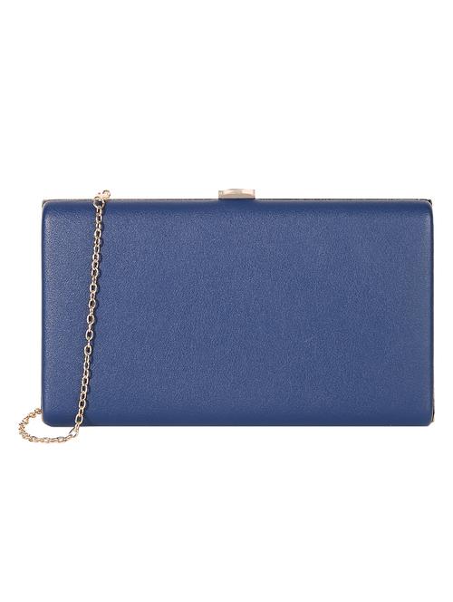 blue leatherette clutch - 10980555 - Very Small Image - 1