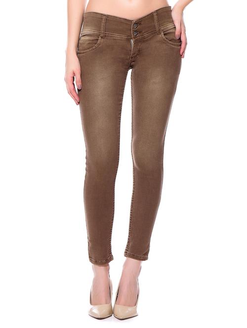brown denim lycra jeans - 10981832 - Very Small Image - 1