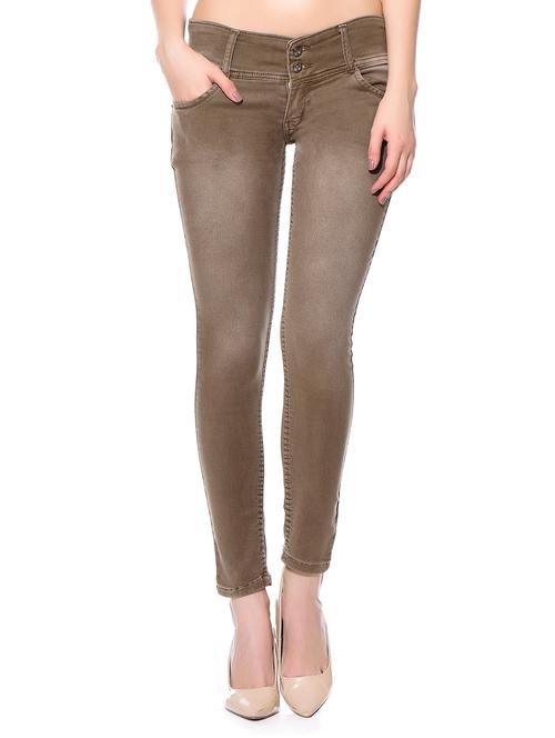coffee denim lycra jeans - 10981834 - Very Small Image - 1