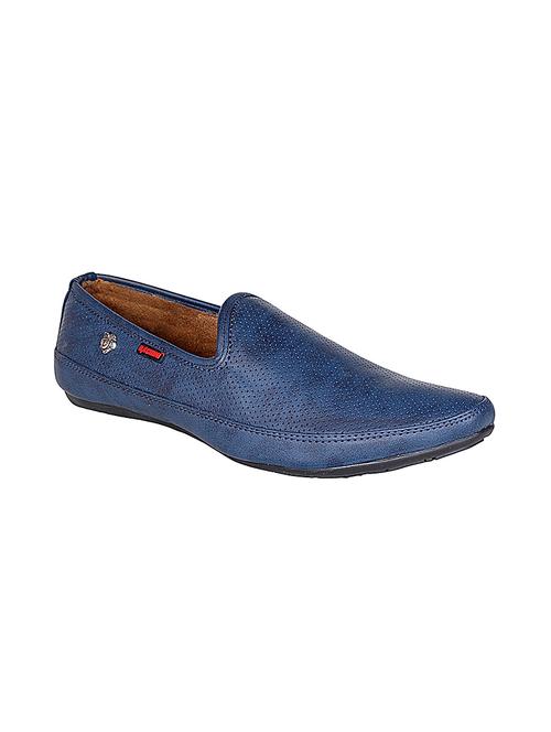 blue leatherette slip on shoe - 10986253 - Very Small Image - 1