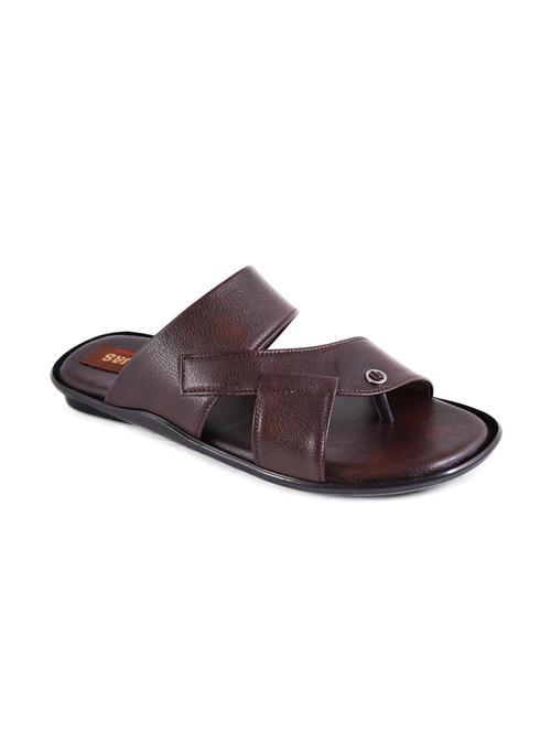 textured brown leatherette sandals - 10995500 - Very Small Image - 1