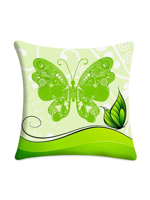 Green Butterfly Digitally Printed Cushion Cover - 1099588 - Very Small Image - 1