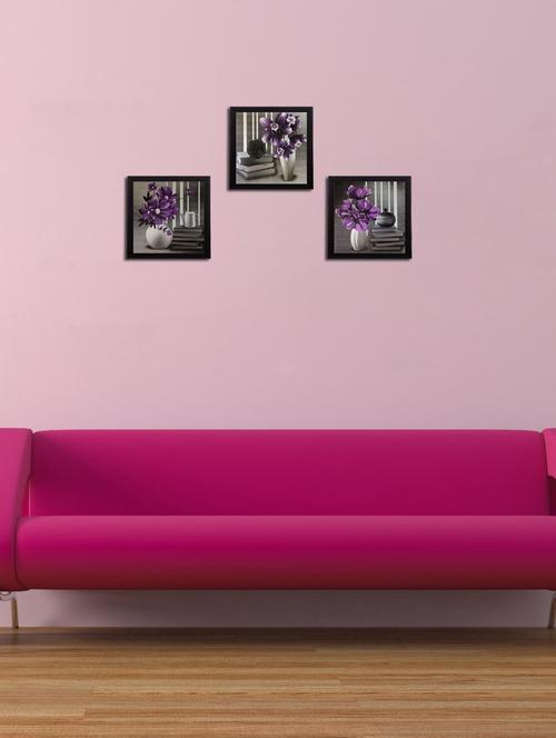 ecraftindia set of 3 satin matt textured art painting - 10996132 - Very Small Image - 1