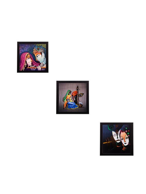 ecraftindia set of 3 satin matt textured art painting - 10996137 - Very Small Image - 1