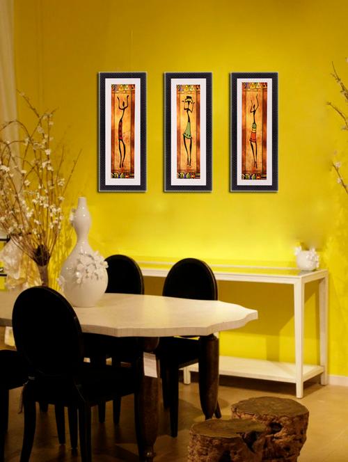 ecraftindia set of 3 satin matt textured art painting - 10996157 - Very Small Image - 1