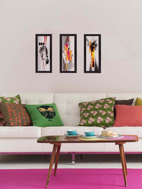 ecraftindia set of 3 satin matt textured art painting - 10996159 - Very Small Image - 1