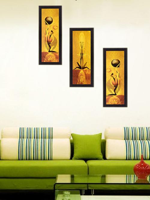 ecraftindia set of 3 satin matt textured art painting - 10996161 - Very Small Image - 1