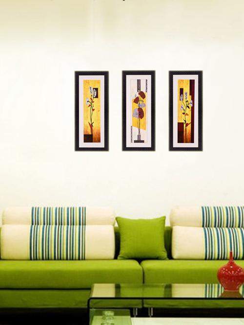 ecraftindia set of 3 satin matt textured art painting - 10996169 - Very Small Image - 1