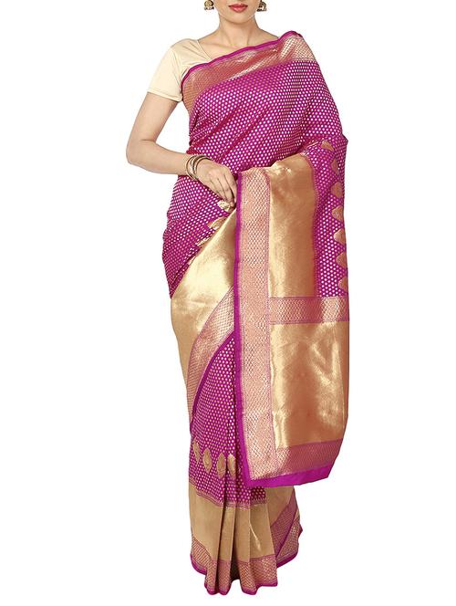 purple silk saree - 11010803 - Very Small Image - 1