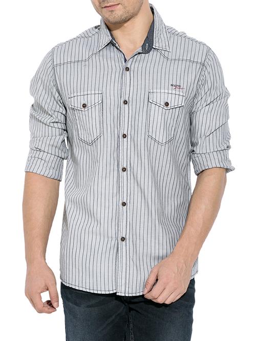grey cotton casual shirts - 11011662 - Very Small Image - 1