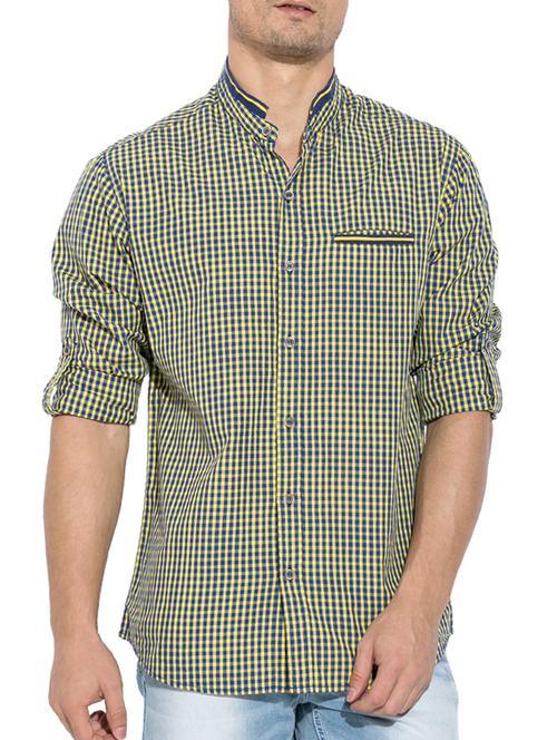 yellow cotton casual shirts - 11011692 - Very Small Image - 1