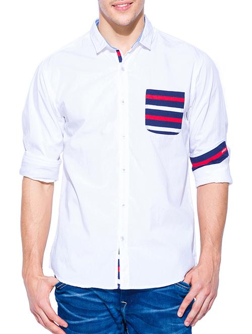 white cotton casual shirts - 11011829 - Very Small Image - 1