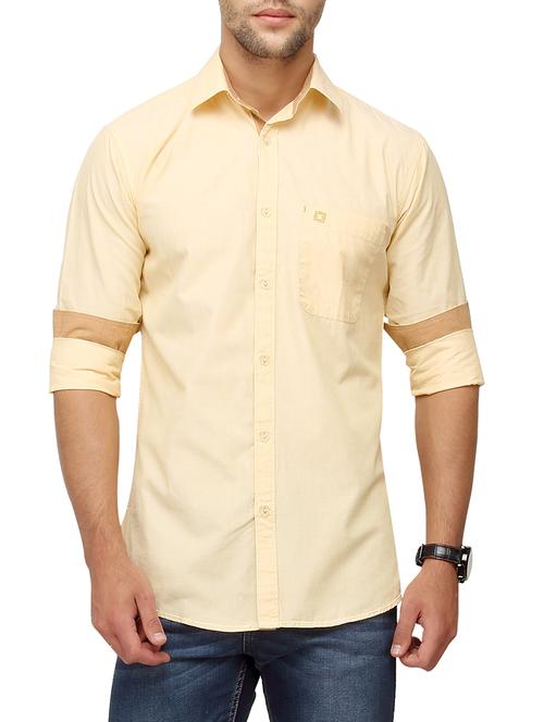 light brown cotton casual shirt - 11012565 - Very Small Image - 1