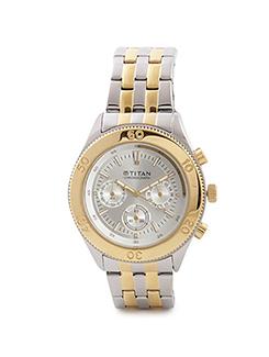 silver stainless steel analogue watch with round dial - 11014831 - Very Small Image - 1