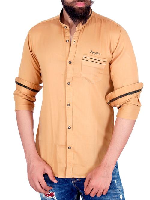 orange cotton casual shirt - 11015047 - Very Small Image - 1
