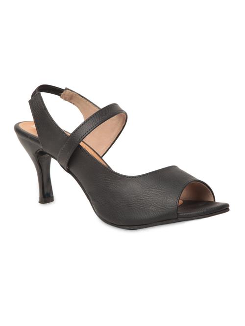 solid black leatherette sandals - 1101537 - Very Small Image - 1