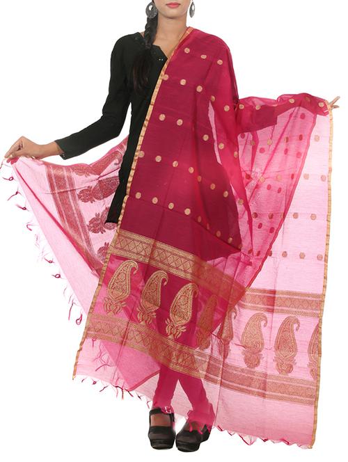 pink silk dupatta - 11015754 - Very Small Image - 1