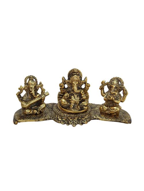 metal musical ganesha antique golden - 11017603 - Very Small Image - 1