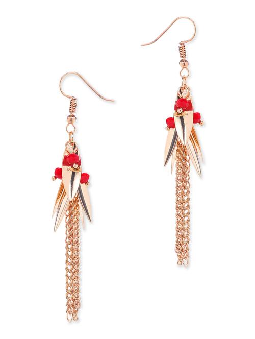 red metal drop earring - 11017970 - Very Small Image - 1