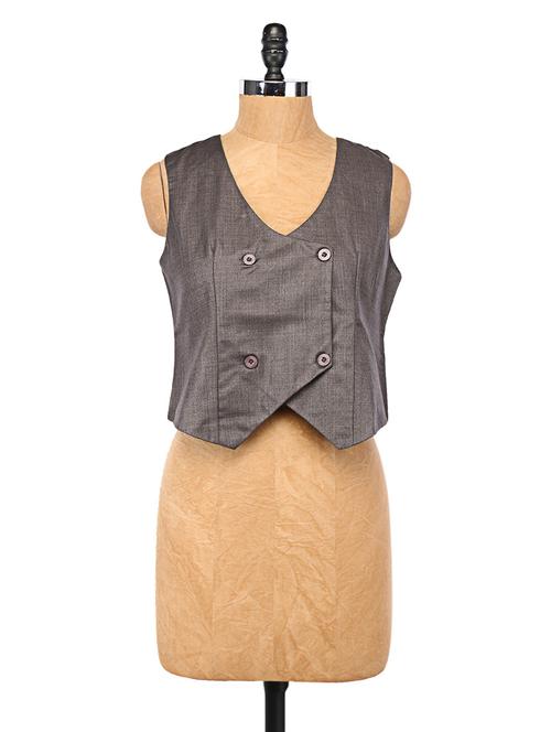 grey polyester blend formal waistcoat - 1101849 - Very Small Image - 1