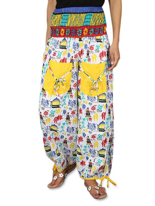 white cotton harem pant - 1102015 - Very Small Image - 1