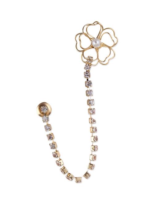 fabulous statement golden tiny rhinestone wire unique ear cuff for single ear - 11028018 - Very Small Image - 1
