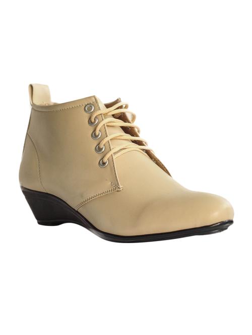 beige leatherette ankle boot - 11028038 - Very Small Image - 1