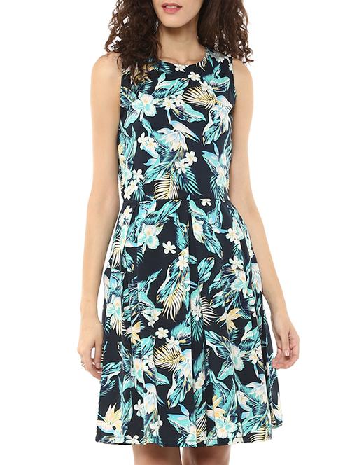 tropical fit and flare dress - 11028092 - Very Small Image - 1