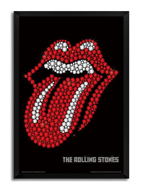 rolling stones tongue glitter framed poster (without glass) - 11028643 - Very Small Image - 1