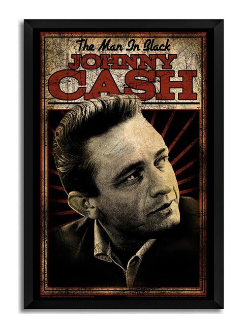 johnny cash man in black framed poster (without glass) - 11028817 - Very Small Image - 1