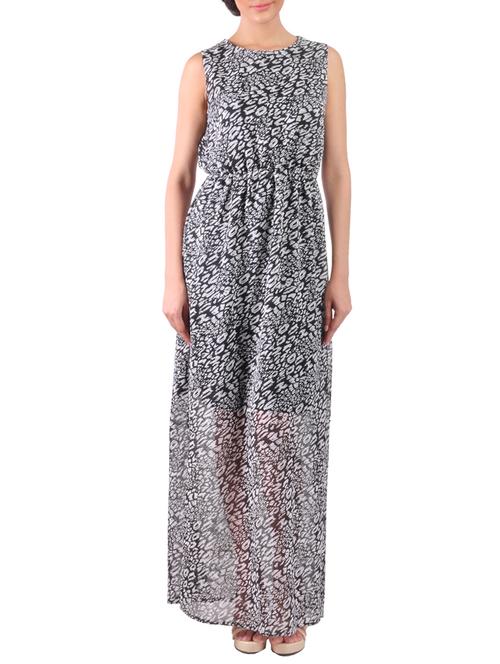 black,white georgette dress - 11030159 - Very Small Image - 1