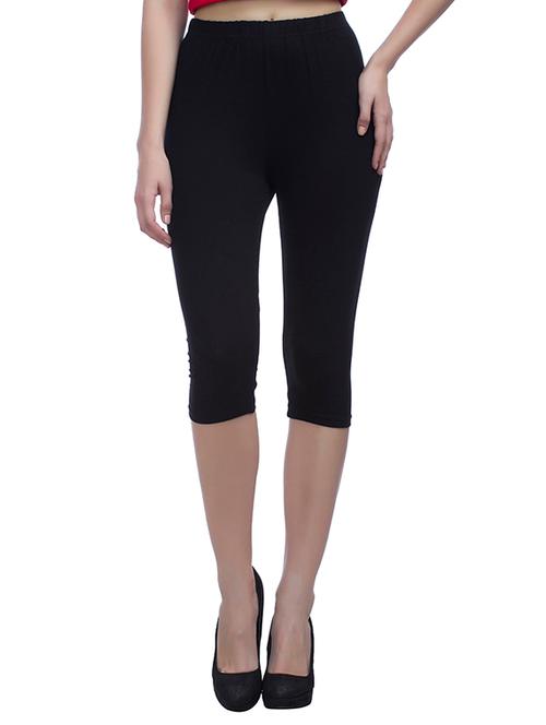 black viscose solid capri - 11035324 - Very Small Image - 1