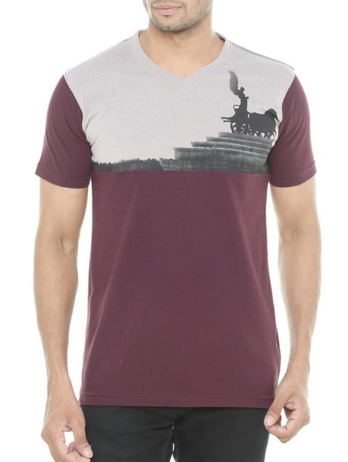maroon cotton tshirt - 11037473 - Very Small Image - 1