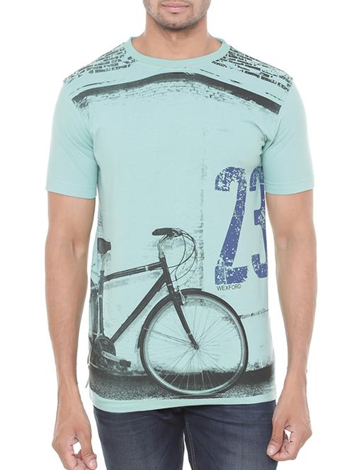 blue front print t-shirt - 11037475 - Very Small Image - 1