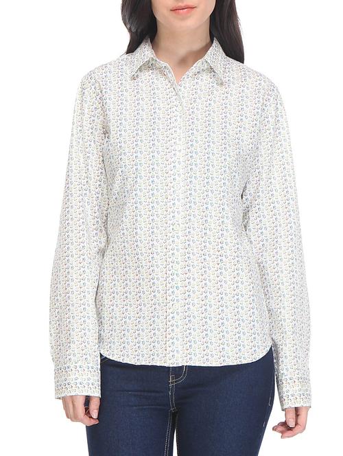 white printed cotton shirt - 11037690 - Very Small Image - 1