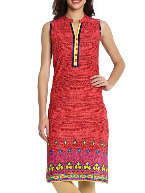 red cotton kurta - 11041368 - Very Small Image - 1