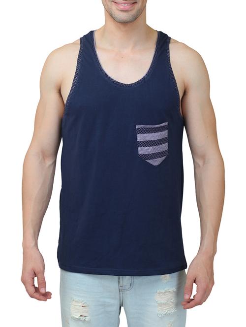 dark blue cotton vest - 11042799 - Very Small Image - 1