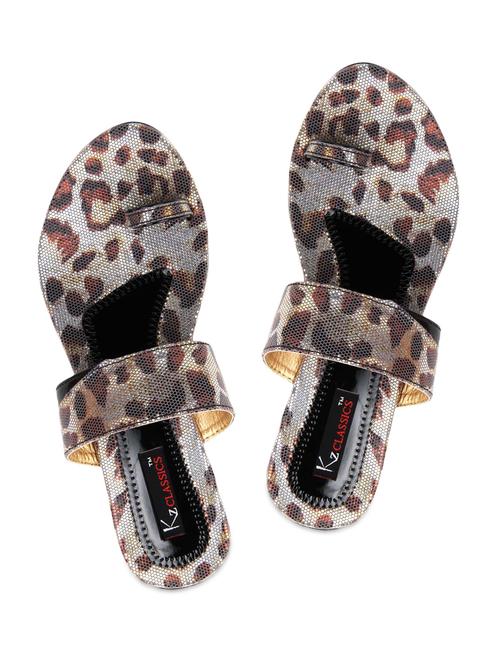 animal print slip on flat sandals - 1104412 - Very Small Image - 1