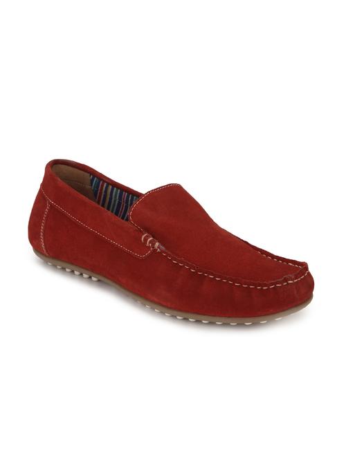 solid red pure suede loafers - 11044650 - Very Small Image - 1