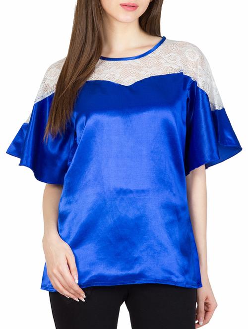 blue satin regular top - 11044696 - Very Small Image - 1