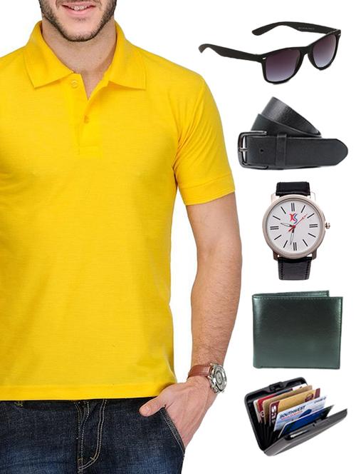 yellow cotton t-shirt - 11045083 - Very Small Image - 1