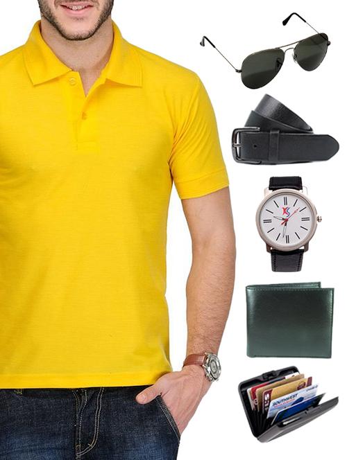 yellow cotton t-shirt - 11045091 - Very Small Image - 1
