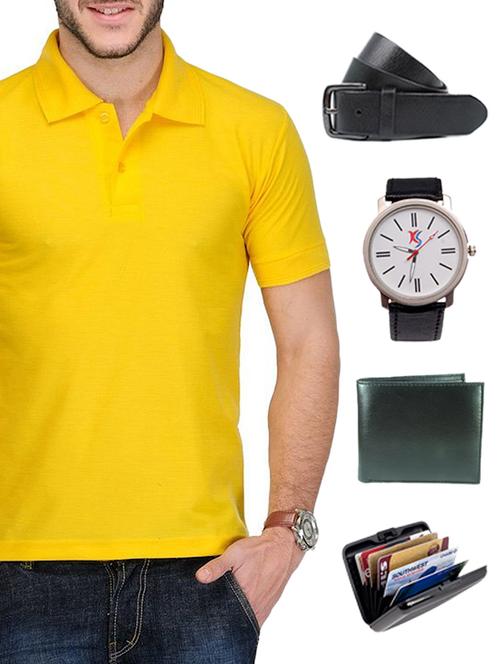 yellow cotton t-shirt - 11045099 - Very Small Image - 1
