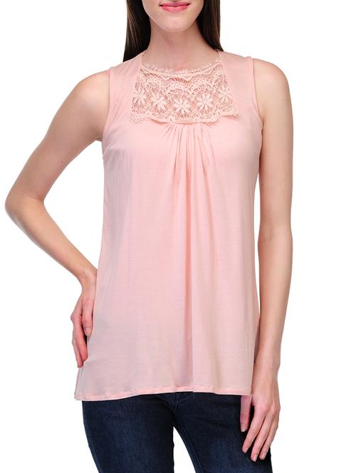 orange poly georgette top - 11045601 - Very Small Image - 1