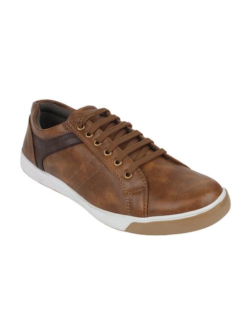 tan leatherette casual shoes - 11045980 - Very Small Image - 1