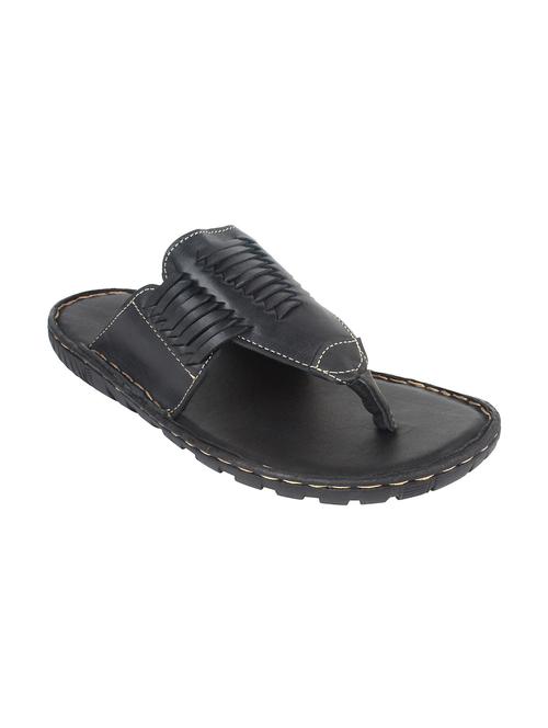 black leather slippers - 11046005 - Very Small Image - 1